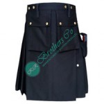 Men Black Policeman, Security Person, Military Officer Working Adventure Man Utility Kilt