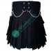 Men Modern Style Detachable kilt with Silver chains and D rings