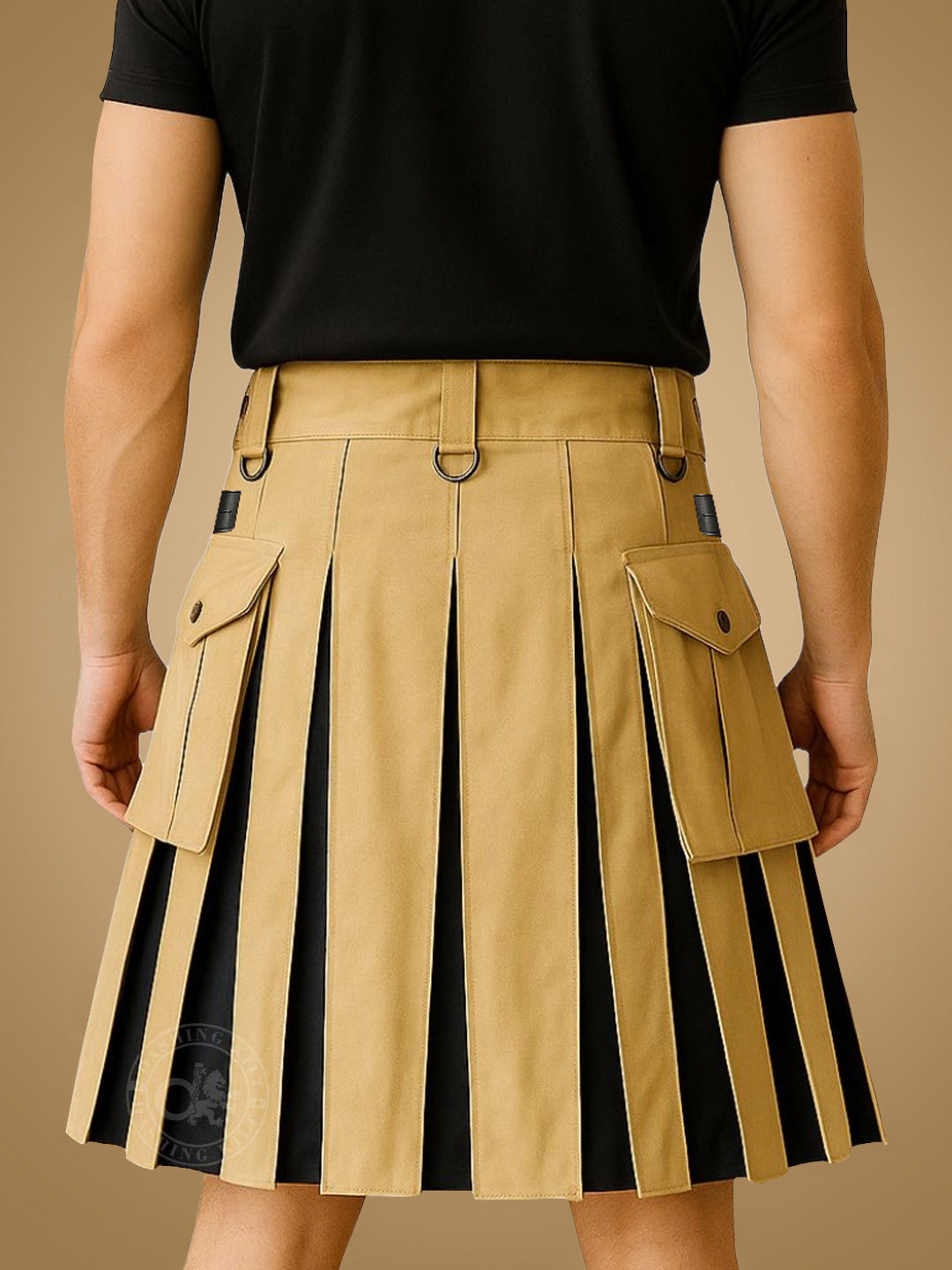 Khaki and Black Hybrid Kilt