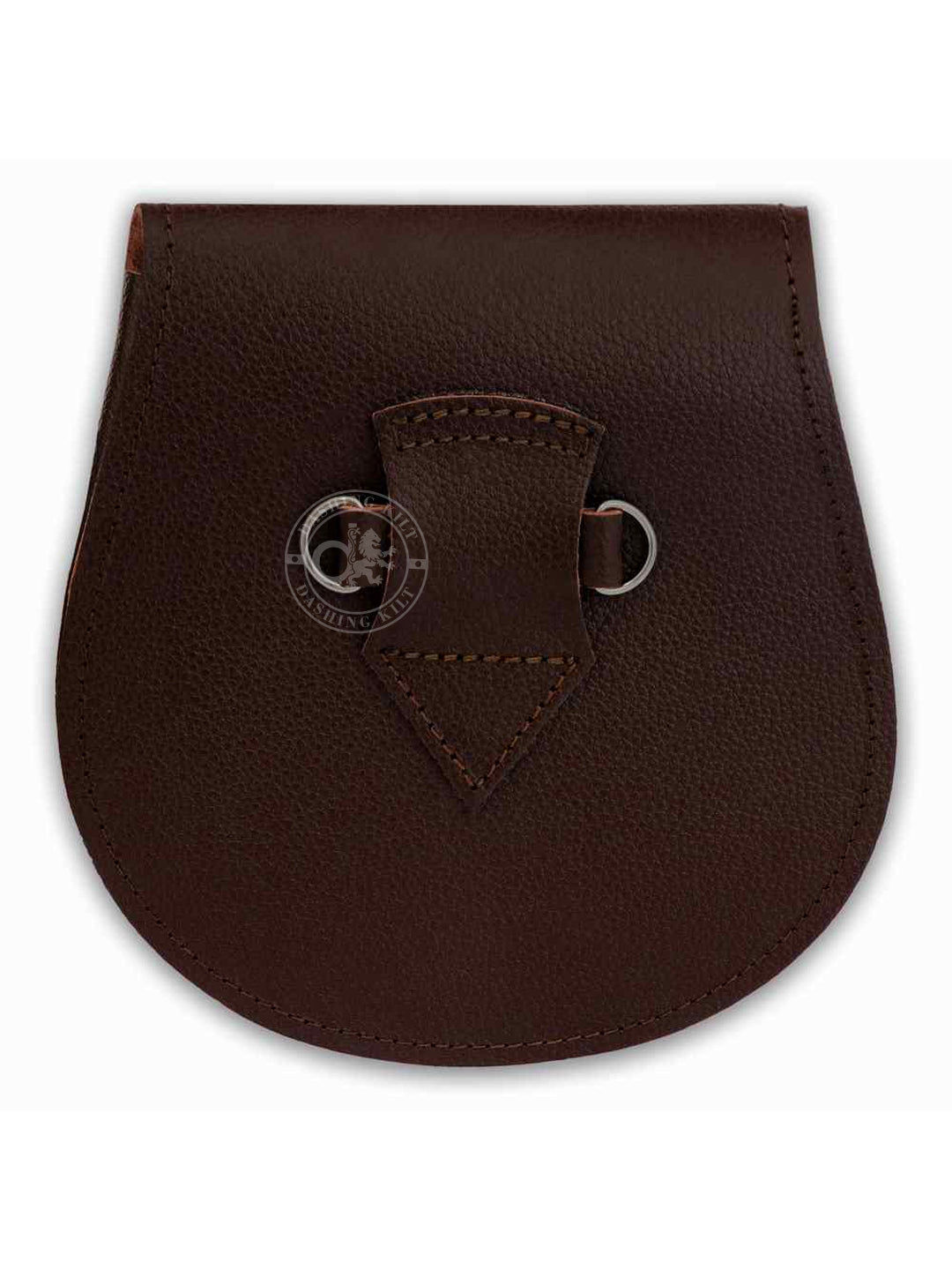 Brown Leather Day Sporran for Men With Dragon Badge-Kilt Accessory for Men’s Kilt