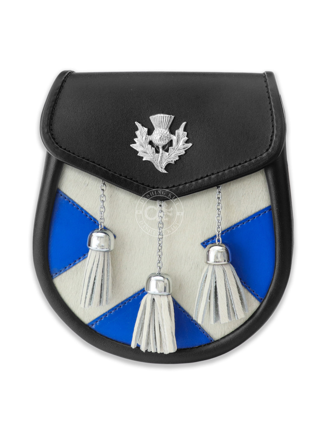 Semi Dress Scotland Flag Sporran with Thistle Badge-Kilt Accessory for Men’s