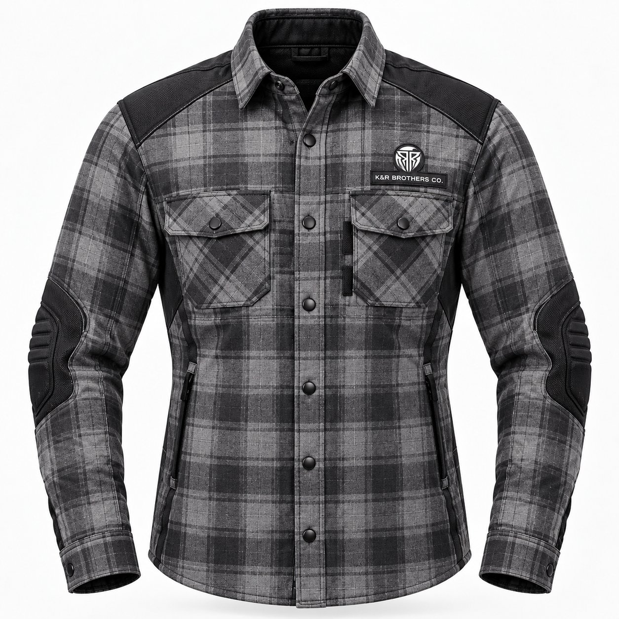 Gray-Black Plaid Flannel Shirt