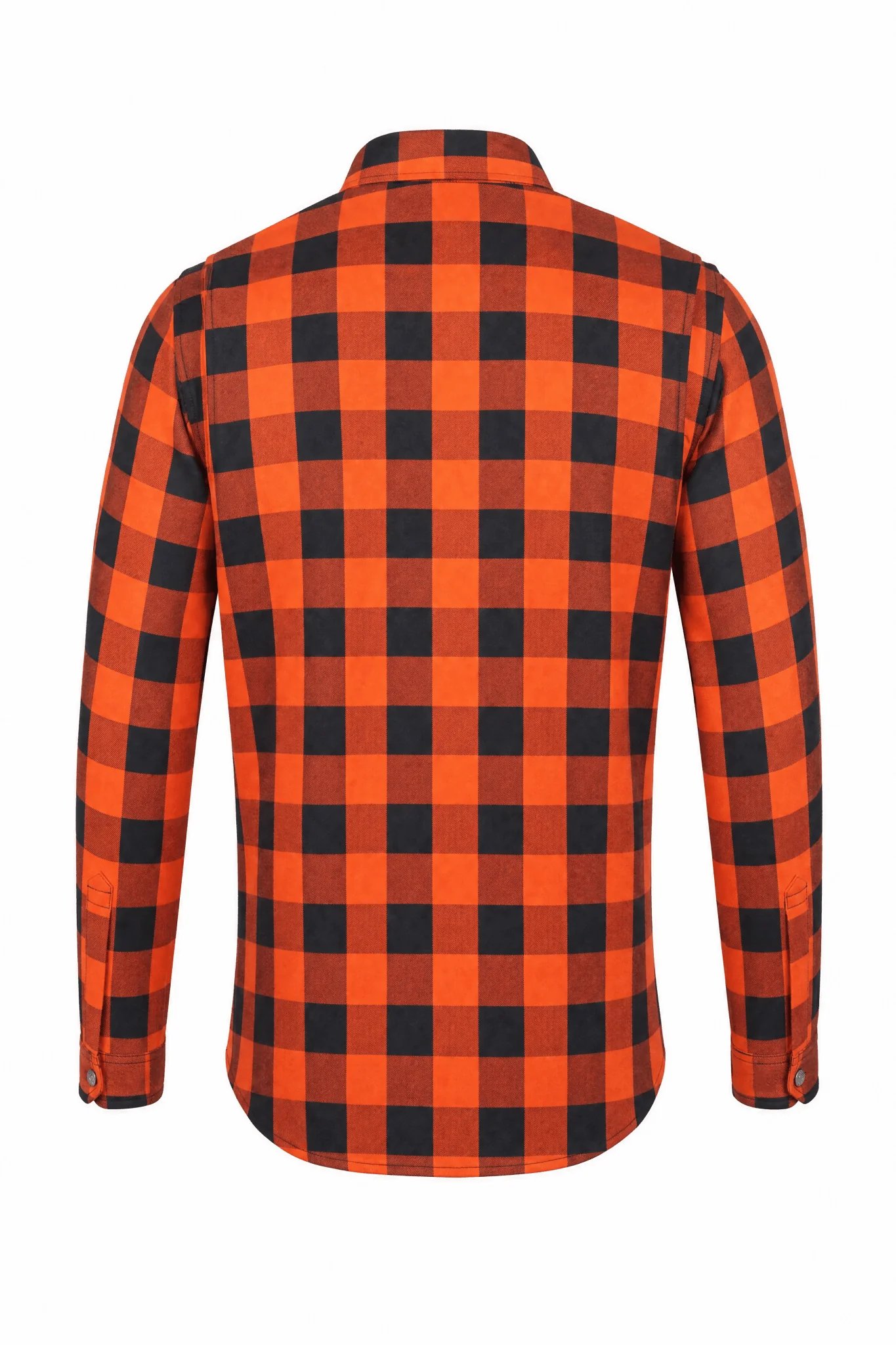 Red-Orange Buffalo Plaid Flannel Shirt