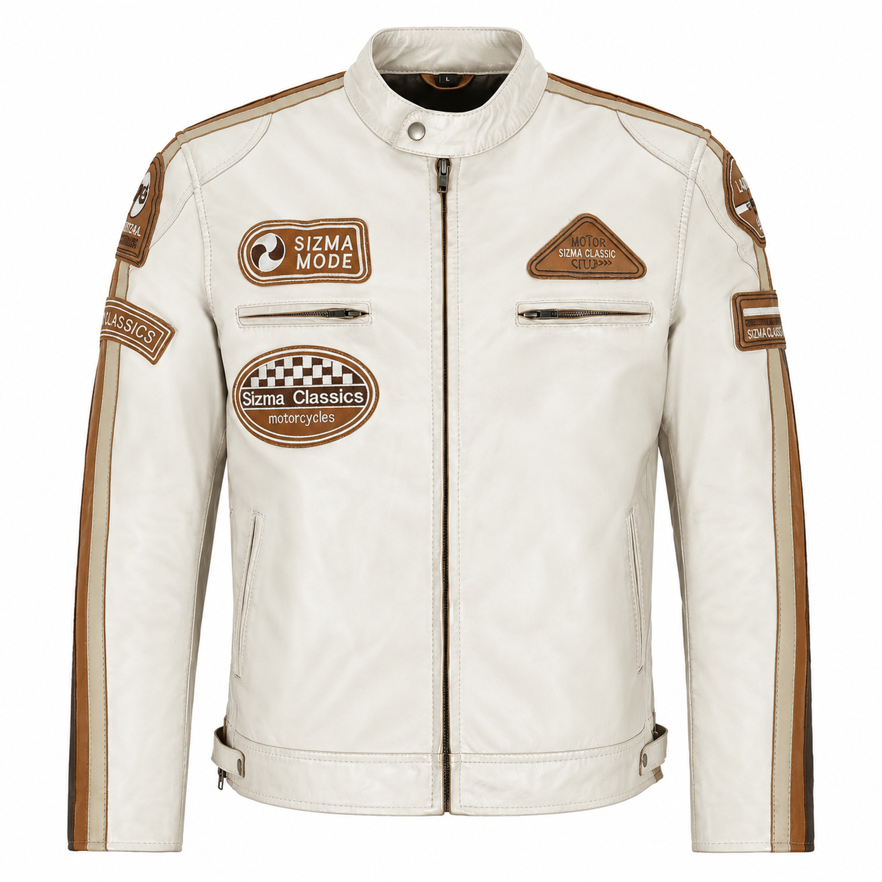 Cream Leather Jacket