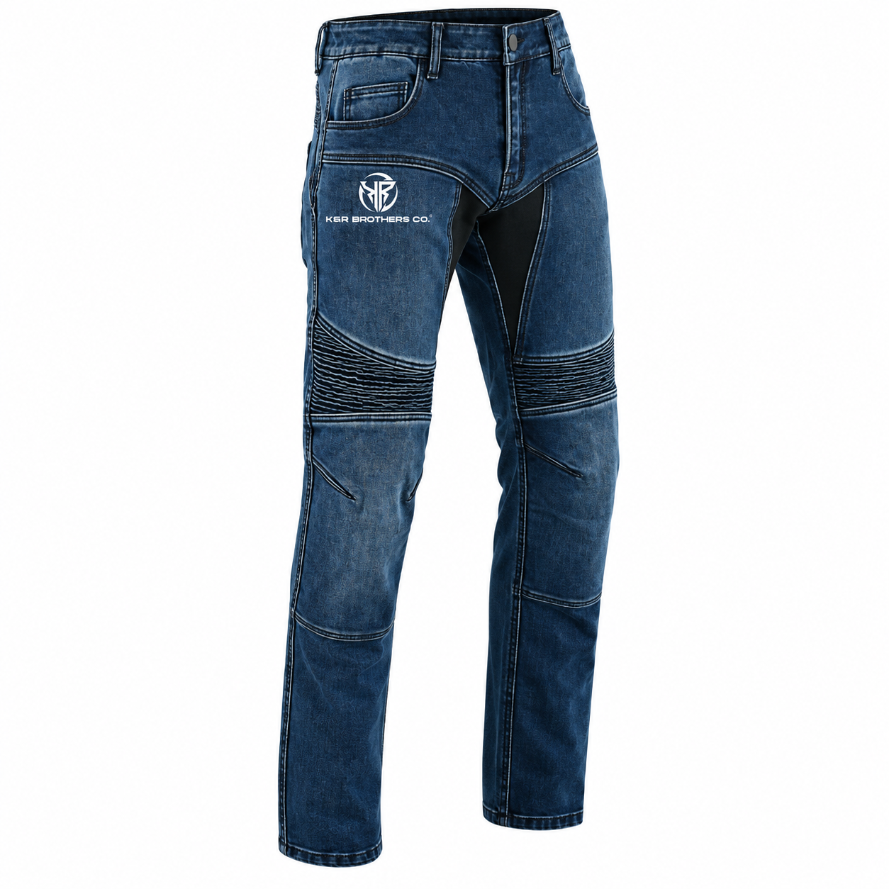 Blue biker jeans