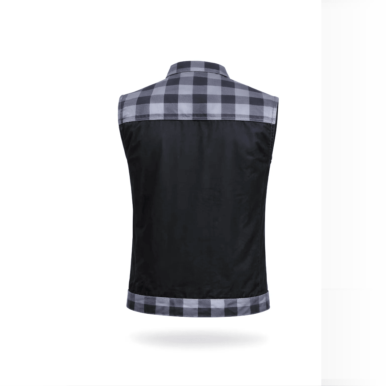Black Plaid Utility Vest